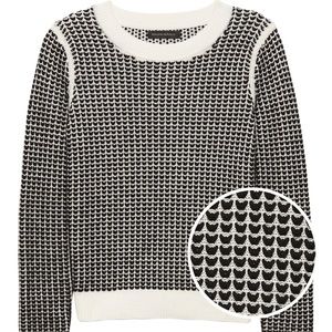 BANANA REPUBLIC Black & White Heart Sweater